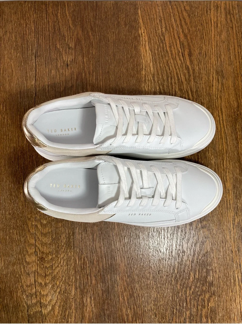 Ted Baker Adison Platform Sneaker Women’s Size 10 White/Metallic Gold